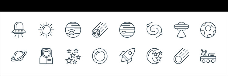 Space line icons linear set quality vector