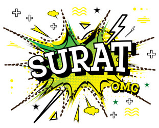 Surat comic text in pop art style isolated vector