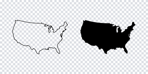 Usa map isolated on transparent background vector