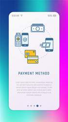 choosing of payment method in mobile app vector image