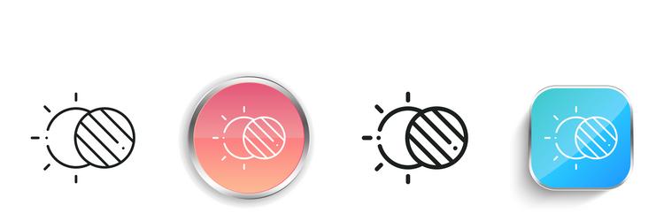 eclipse icon thin linear regular and button style vector image