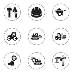 set of 9 editable structure icons includes vector image