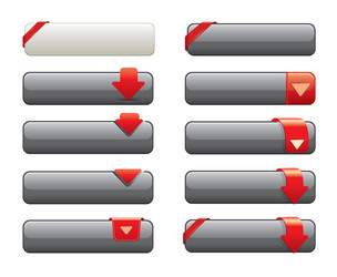 Shiny Rounded Buttons Collection vector image