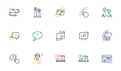 Ux line icons ab testing journey path map vector