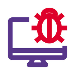 error or software problem within desktop system vector image