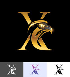 Golden eagle monogram initial letter v Royalty Free Vector