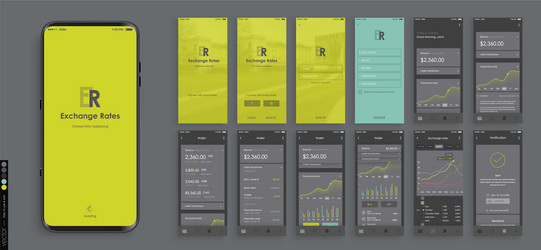 mobile app design ui ux a set graphic vector image