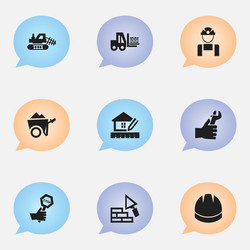 set of 9 editable structure icons includes vector image