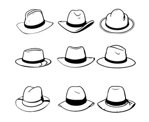 vintage hat collection vector