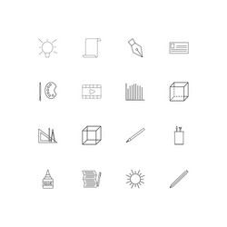 creative process and design simple linear icons vector image