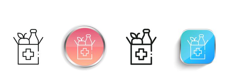 food donation icon thin linear regular and button vector image