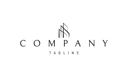 logo with an abstract image of a building vector image