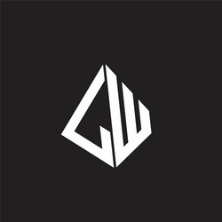 lw logo monogram with standout triangle shape vector image