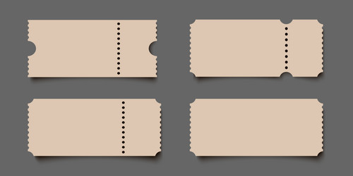 realistic blank tickets set vector image