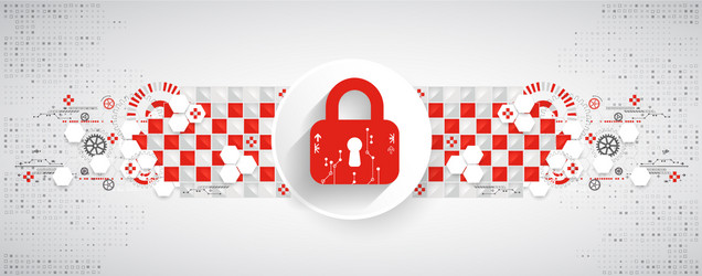 red protection background technology security vector