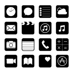 Smartphone Icon Set - Mobile App Symbols vector image
