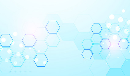 abstract science background with hexagons blue vector image
