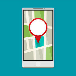 Flat gps navigation on phone vector