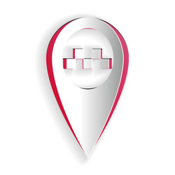 paper cut map pointer with taxi icon isolated vector image