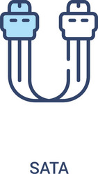 sata concept 2 colored icon simple line element vector image