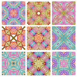 set of retro seamless patterns geometric shapes vector image
