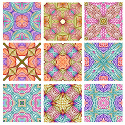 set of retro seamless patterns geometric shapes vector