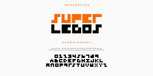 super legos futuristic display font design vector image
