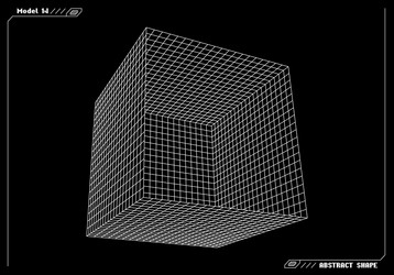 abstract 3d wireframe shape or basic element vector image