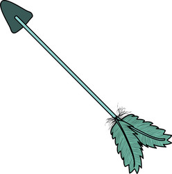 bohemian arrow with feathers icon vector image
