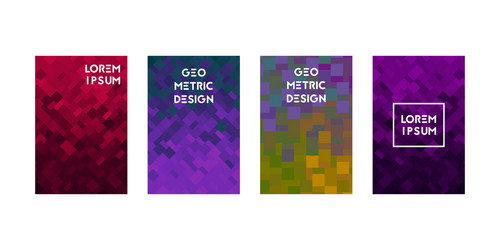 cards set with abstraction square texture vector image