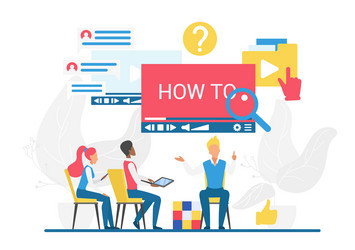 digital interactive guidance video tutorials vector image