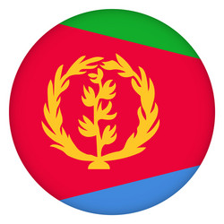 flag eritrea round icon badge or button vector image