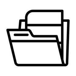 folder with digital file line icon vector image