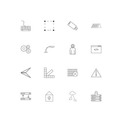 internet technologies linear thin icons set vector image