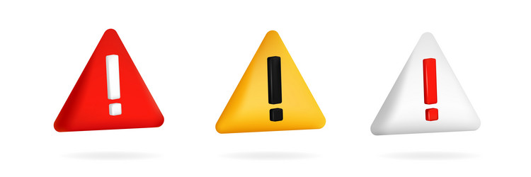 set of warning triangle with exclamation mark Vector Image