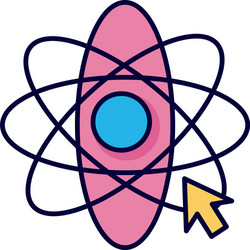 atom molecule with mouse arrow line style vector image
