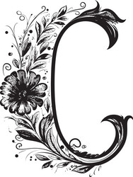 cherished script beloved font c art curated charm vector image
