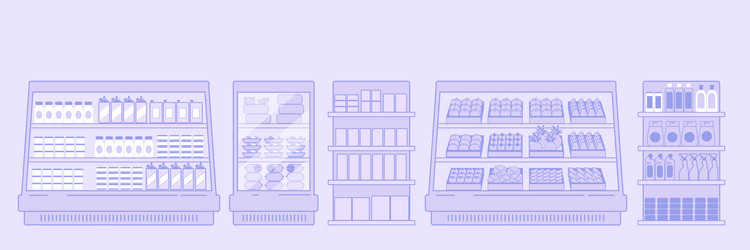 Interior of a grocery store Royalty Free Vector Image