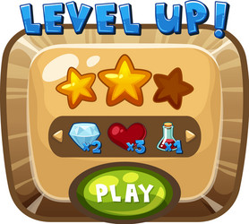 level up template on computer game vector