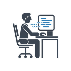 typing programming task desk icon vector image