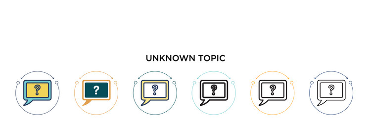 Unknown topic icon in filled thin line outline vector