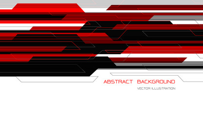 abstract red grey cyber geometric overlap vector image