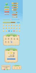 complete set of level button game ui pop-up icon vector image