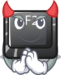 devil button f2 isolated with character vector image