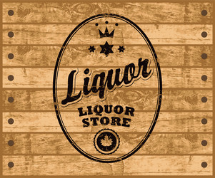 Liquor Bottle Label with Maple Leaf Vector Image