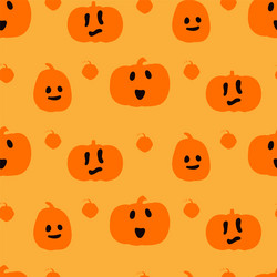 pumpkin faces seamless pattern print fabric vector