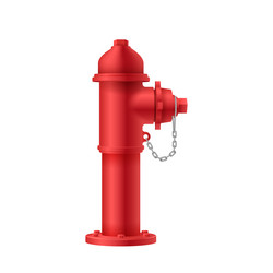 realistic red fire hydrant icon isolated on white vector