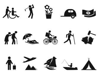 Retirement Lifestyle Icons Vector Image