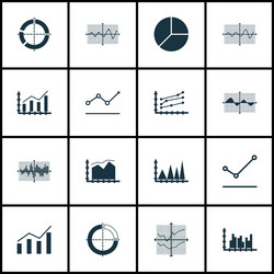 set of graphs diagrams and statistics icons vector image
