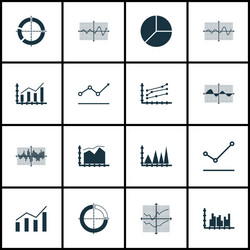 Set of graphs diagrams and statistics icons vector